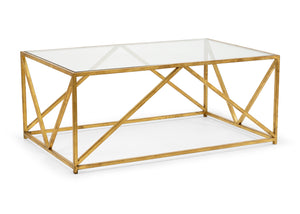 Chelsea House Glass Top Harlequin Coffee Table