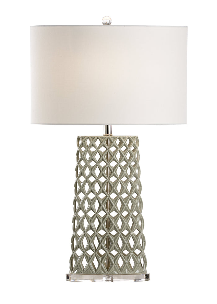 Chelsea House Oval Pierced Lamp - Moss