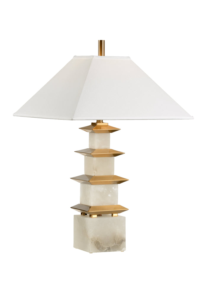 Chelsea House Pagoda Lamp - Alabaster