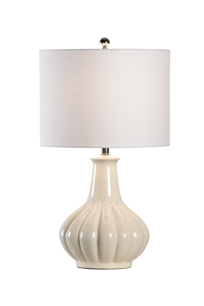 Chelsea House Cream Ribbed Vase Lamp