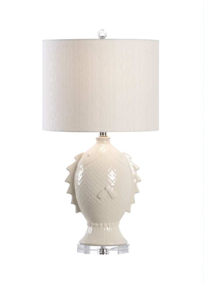 Chelsea House Fish Vase Lamp - White