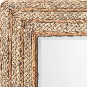 Jamie Young Evergreen Square Mirror in Natural Braided Seagrass