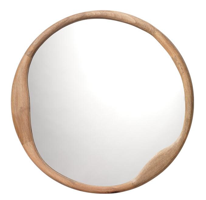 Jamie Young Organic Round Mirror in Natural Wood