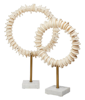 Jamie Young Arena Ring Sculptures (Set of 2) in Cream Resin