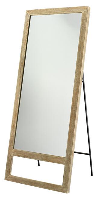 Jamie Young Austere Leaning Floor Mirror in Grey Washed Wood