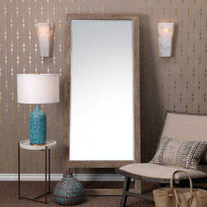 Jamie Young Austere Leaning Floor Mirror in Grey Washed Wood
