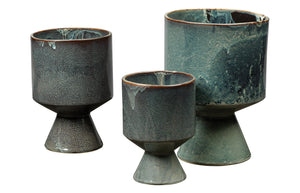 Jamie Young Berkeley Pots in Blue Ceramic (set of 3)