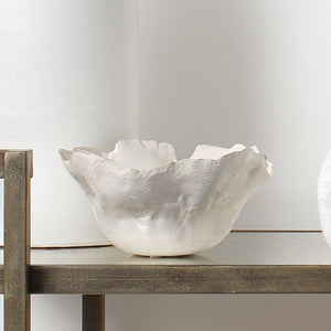 Jamie Young Fleur Ceramic Bowls in White Ceramic (set of 3)