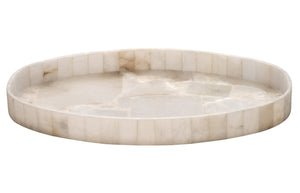 Jamie Young Genevieve Oval Alabaster Tray in Alabaster