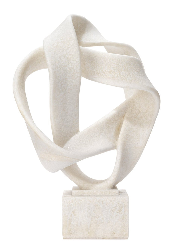 Jamie Young Intertwined Object on Stand in Off White Resin