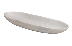Jamie Young Long Oval Marble Bowl in White Marble