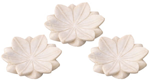 Jamie Young Small Lotus Plates in White Marble (Set of 3)