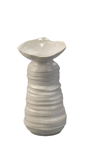 Jamie Young Medium Marine Vase in Pearl Cream Ceramic