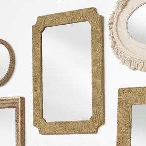 Jamie Young Marina Mirror in Natural Seagrass