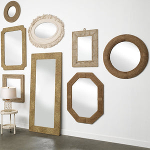 Jamie Young Marina Mirror in Natural Seagrass