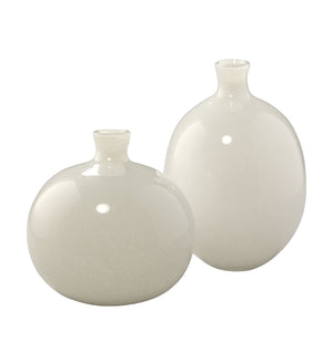 Jamie Young Minx Vases in White Glass (Set of 2)