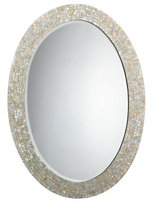 Jamie Young Large Oval Mirror in Mother of Pearl