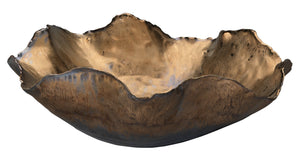 Jamie Young Large Peony Bowl in Antique Gold Ceramic