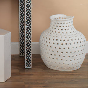 Jamie Young Porous Vase in Matte White