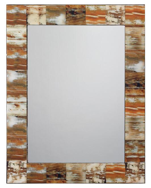 Jamie Young Medium Rectangle Mirror in Natural Faux Horn
