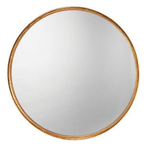 Jamie Young Refined Round Mirror in Gold Leaf Metal