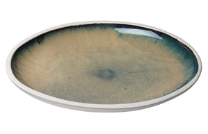 Jamie Young Santorini Large Low Rim Bowl in Sand Ombre Reactive Glaze Ceramic