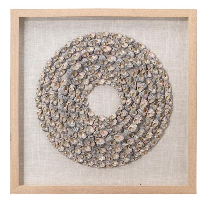 Jamie Young Bora Bora Framed Wall Art in Taupe Snail Shell