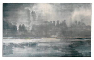 Jamie Young Cloudscape Wall Art in Navy & Slate Lacquer