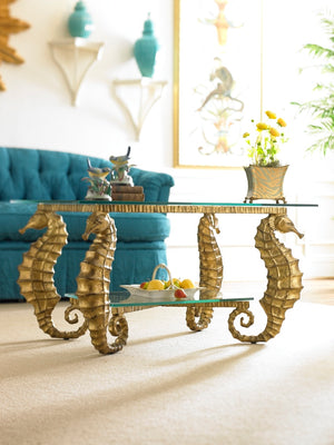 Chelsea House Seahorse Coffee Table (Gold or Silver)