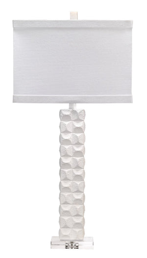 Jamie Young Astor Table Lamp in Textured Matte White Resin