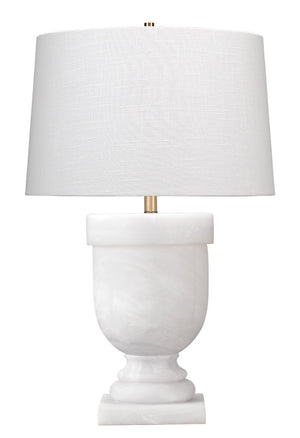 Jamie Young Carnegie Table Lamp in White Faux Alabaster