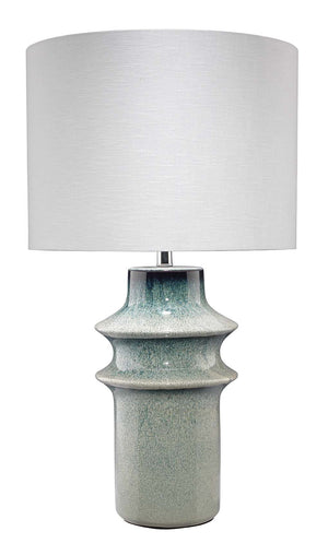 Jamie Young Cymbals Table Lamp in Blue Reactive Glaze Ceramic