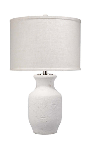 Jamie Young Gilbert Table Lamp in Textured Matte White Cement