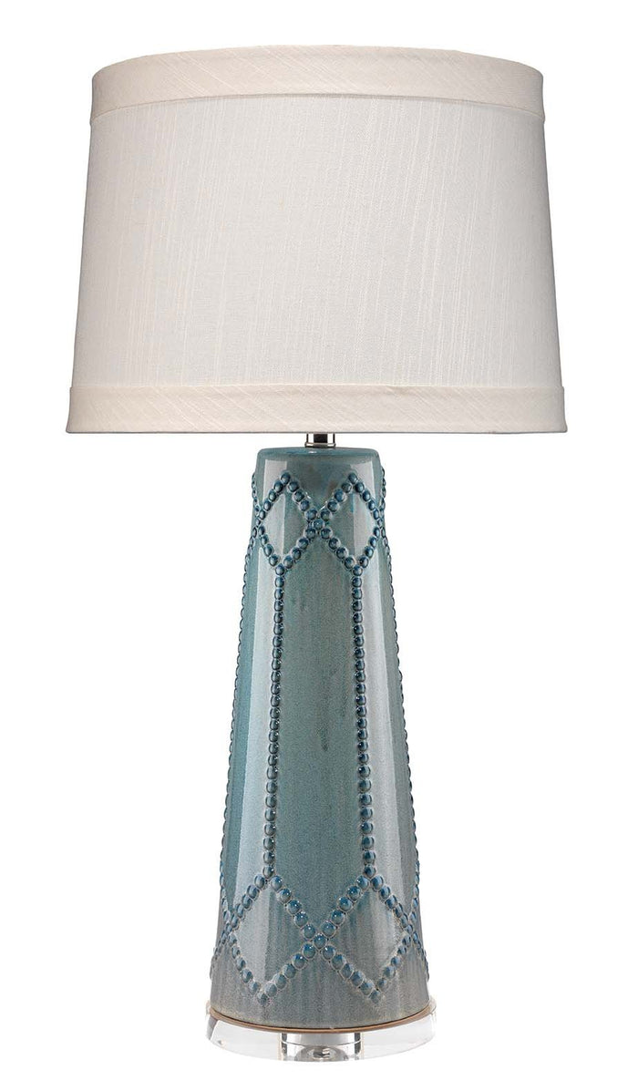 Jamie Young Hobnail Table Lamp in Teal Ceramic