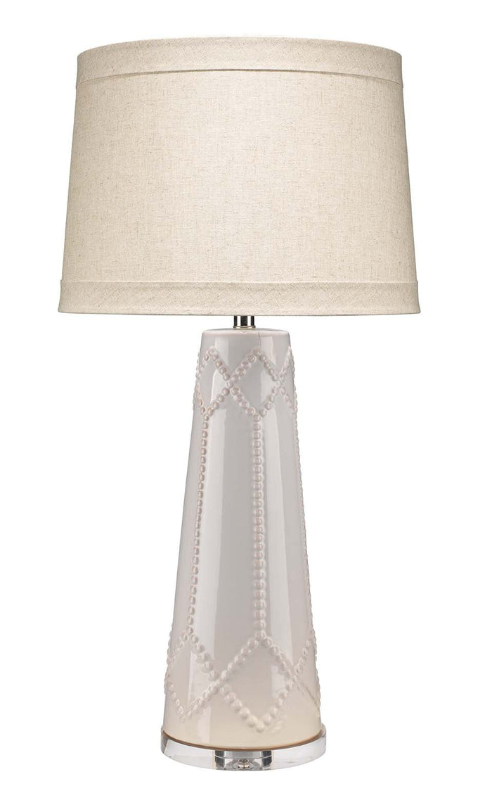 Jamie Young Hobnail Table Lamp in Off White Ceramic