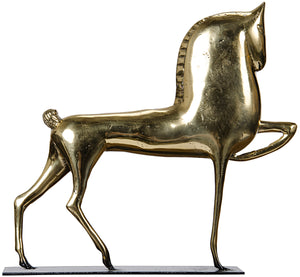 Noir Horse On Stand, Brass
