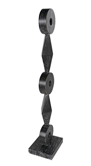 Noir Totem Sculpture, Cinder Black
