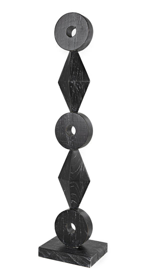 Noir Totem Sculpture, Cinder Black