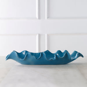 Uttermost Ruffled Feathers Blue Bowl