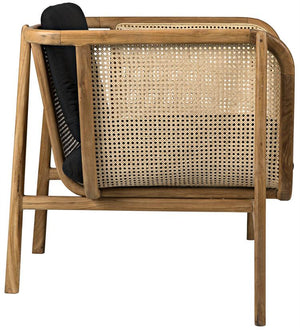 Noir Balin Chair with Caning