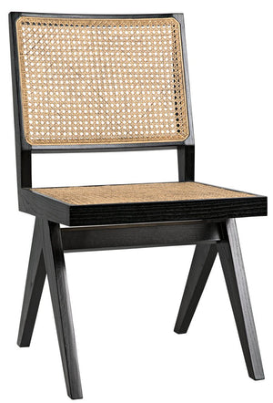 Noir Joseph Side Chair, Charcoal Black