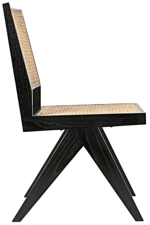 Noir Joseph Side Chair, Charcoal Black
