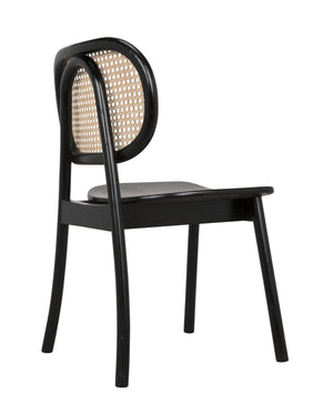 Noir Brahms Chair, Charcoal Black with Caning
