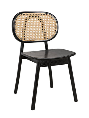 Noir Brahms Chair, Charcoal Black with Caning
