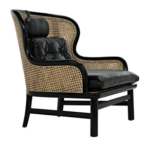 Noir Marabu Chair, Charcoal Black with Leather