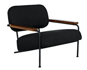 Noir Zeus Chair with Black Cotton Fabric