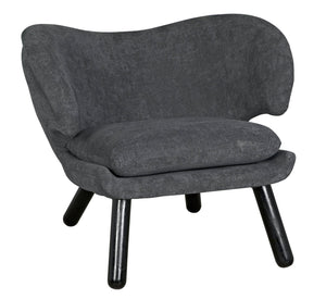 Noir Valerie Chair With Grey Fabric