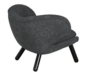 Noir Valerie Chair With Grey Fabric