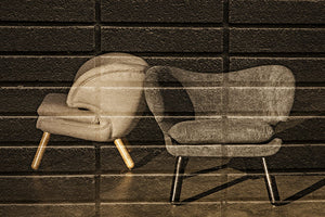 Noir Valerie Chair With Wheat Fabric