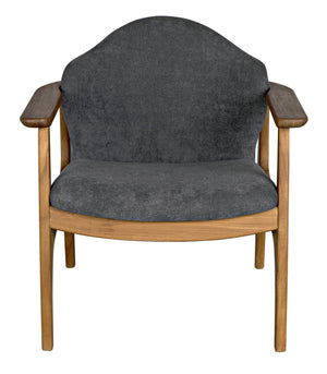 Noir Vittorio Chair With Grey Fabric